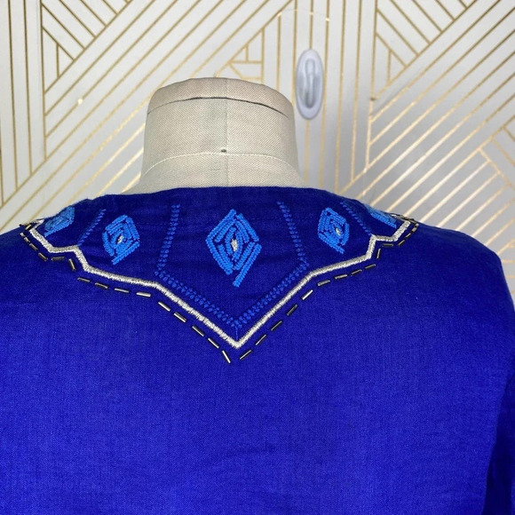 Lilly‎ Pulitzer Amelia Island Tunic Twilight Blue Beaded Embroidered Size US XXS - Picture 8 of 11